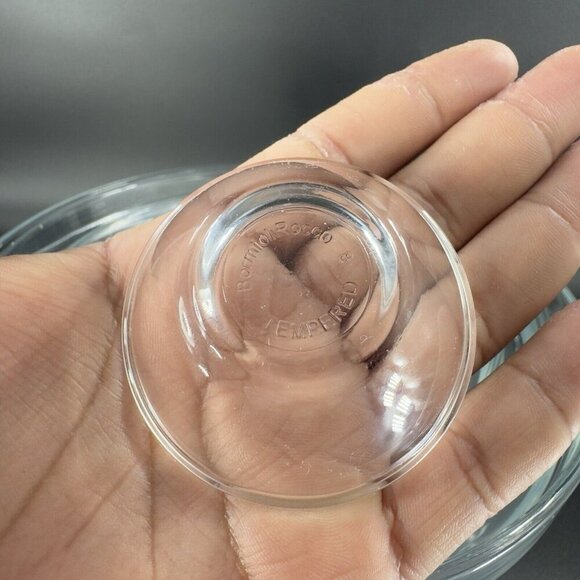 Bormioli Rocco Clear Round Nesting Bowls Set 8 Tempered Glass Bowls Dishes VTG - Picture 12 of 15